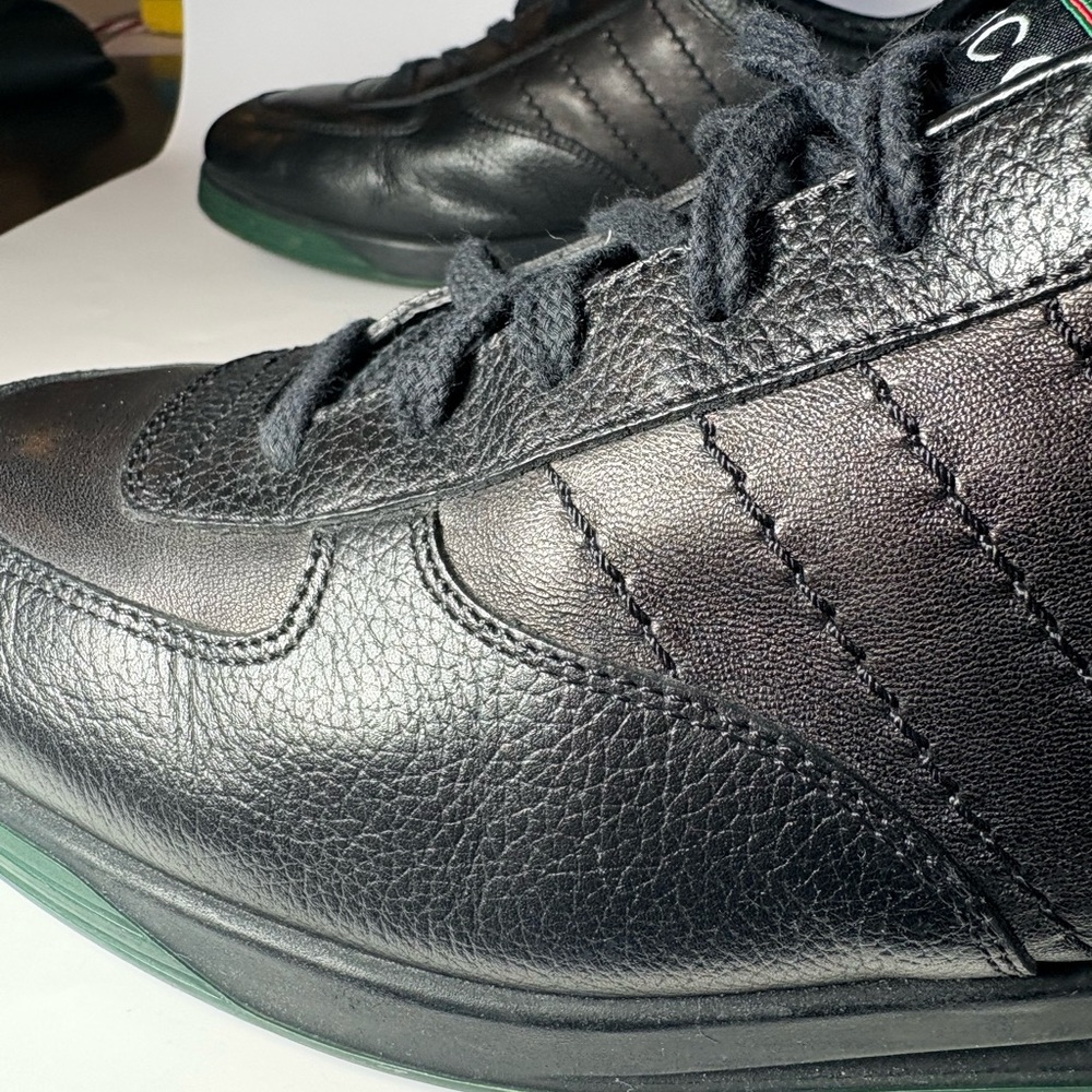 Gucci Black Leather Men's Sneakers men's size 10 - Picture 7 of 14